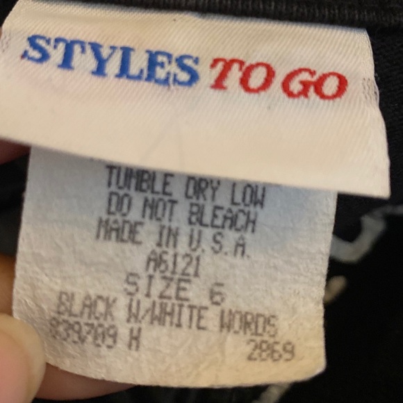 Vtg Styles To Go Black White Script Cotton Knit Blazer M Sz 6 Relax Geo 80s 90s - Picture 6 of 6